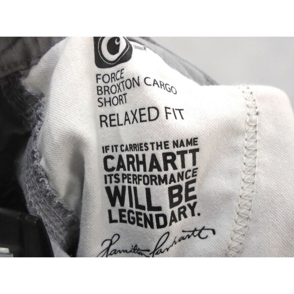 Carhartt Broxton Force Cargo Shorts Mens 38 Gray Relaxed Fit Ripstop Workwear - Picture 9 of 11